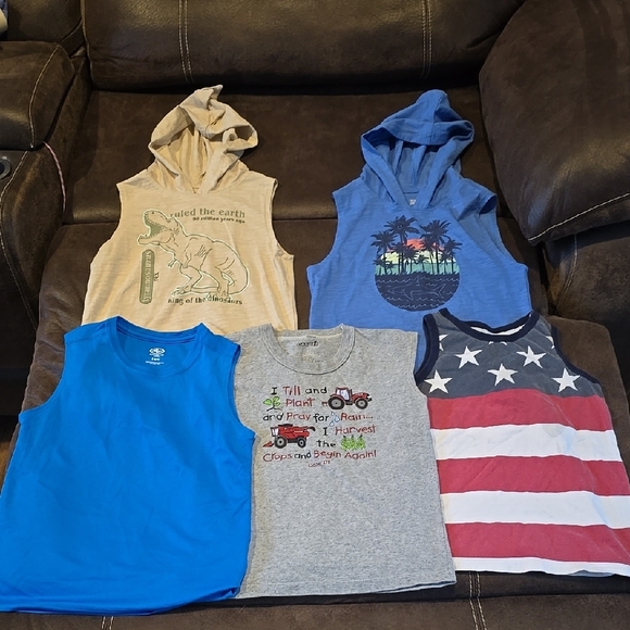 Kids Sleeveless Tops Set - Blue, Gray, Cream - Picture 1 of 1